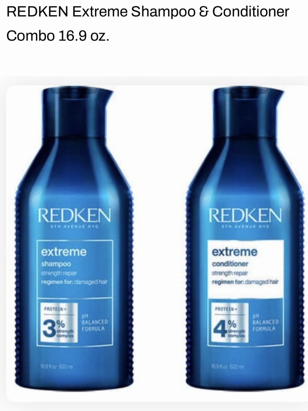 REDKEN Extreme Shampoo and Conditioner Pro Size 16.9 oz. Each!